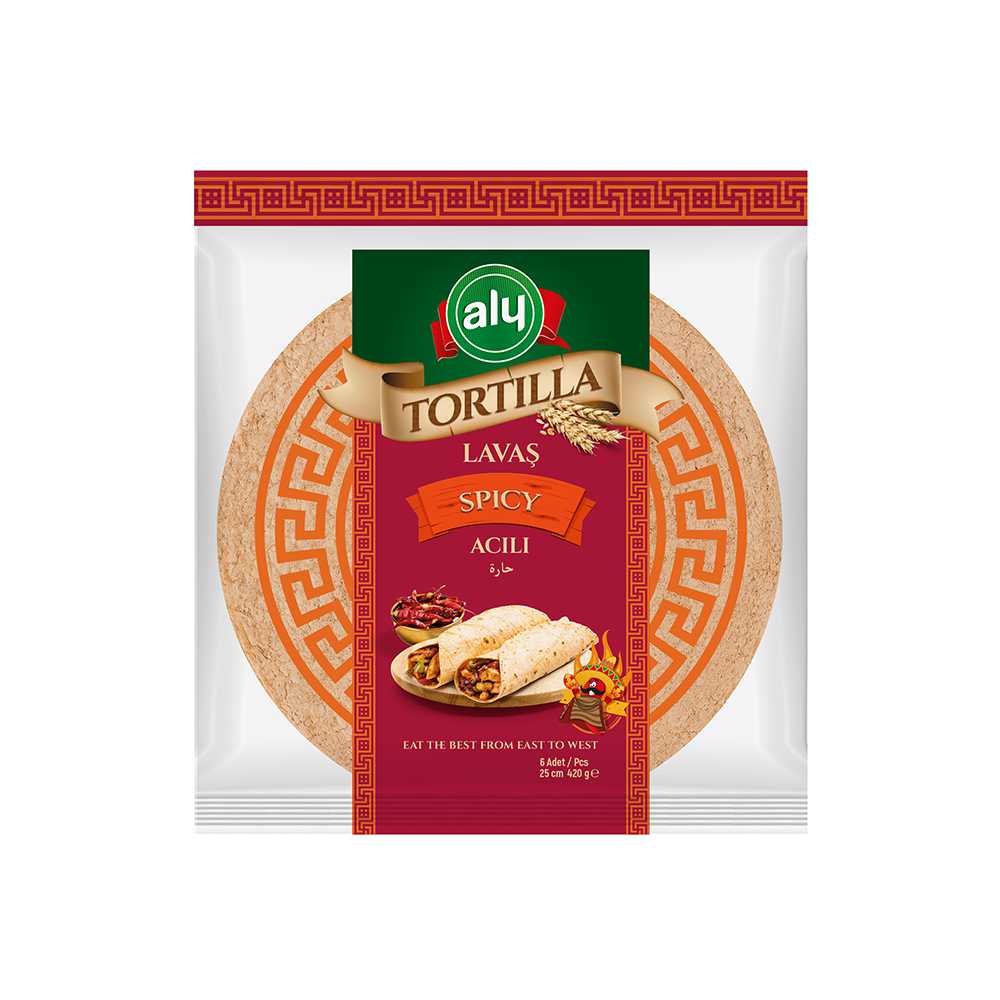 Aly Acılı Tortilla Lavaş 25 cm 6\'lı Paket 420g